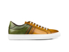 Caracalla - Low top tan green calf crust leather sneakers