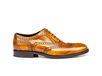 Da Vinci - Tan Polished Leather Men Oxford Wing Brogue