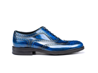 Da Vinci - Blue Polished Leather Men Oxford Wing Brogue