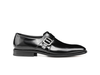Dante - Black shiny single buckle