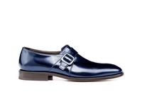 Dante - Navy shiny single buckle