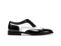 Fred - Bicolored Shiny Leather Men Oxford Wing Brogue