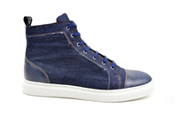 Gianmarco - Hi top sneakers dark blue denim deco
