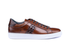Tiziano - Low top coffee deco leather sneakers