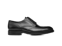 Volta - Black Calf Leather Men Derby Wing Brogue