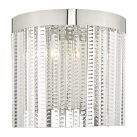 Dar Lorant Glass Flush Wall Light - Polished Chrome