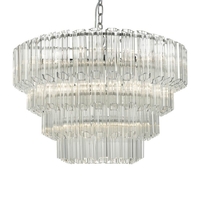 Dar Tuvalu Glass Chandelier - Polished Chrome