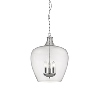 Edit Daphne 3 Light Glass Ceiling Pendant - Chrome