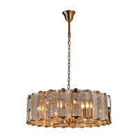 Edit Gala Glass 8 Light Chandelier - Satin Gold