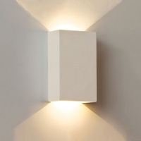 Edit Gallery Square LED Plaster Wall Light - Satin White