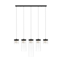 Edit Gem 5 Light Ceiling Bar Pendant - Black