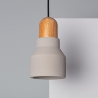 Edit Luster Concrete Ceiling Pendant Light - Grey & Wood