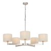 Edit Manhattan 5 Arm Ceiling Pendant Light - Matt Nickel & Taupe
