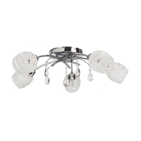 Edit Melanie 5 Arm Semi-Flush Ceiling Light - Chrome