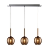 Edit Milton 3 Light Glass Bar Ceiling Pendant - Copper