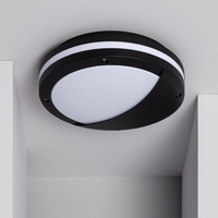 Edit Natoli Round Outdoor Porch Ceiling Light - Black and White
