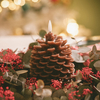 Edit Natural Wax Battery Operated LED Pine Cone Candle - Brown