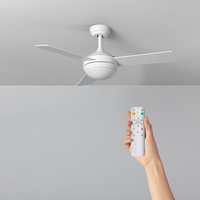 Edit Navy 15W Colour Selectable Outdoor LED Ceiling Fan 107cm with DC Motor - White