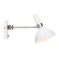 Larry Wall Light with Plug - White