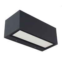 Lutec Gemini Large Cool White LED Outdoor Up & Down Wall Light - Dark Grey