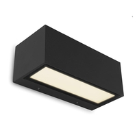 Lutec Gemini Large Warm White LED Outdoor Up & Down Wall Light - Matt Black