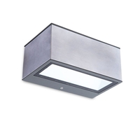 Lutec Gemini Medium Cool White LED Outdoor Up & Down Wall Light - Silver