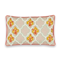 AJIT Floral Embroidered Cotton Cushion Cover
