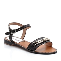 “Bearn” Leather Sandals with Chain Trim