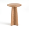 Échos Round Side Table in Solid Oak,  designed by E. Gallina