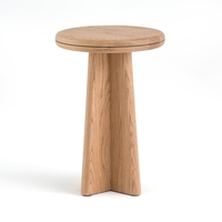 Échos Round Side Table in Solid Oak,  designed by E. Gallina