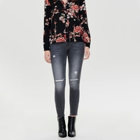Cotton Skinny Stretch Jeans with Zipped Hems
