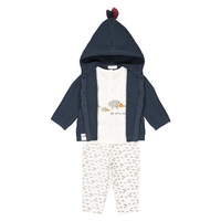 Hedgehog Print 3-Piece Outfit,  1 Month-3 Years