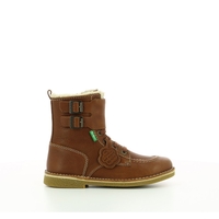 Meenely Leather Boots with Buckles