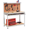 Clarke Clarke CWB-G1B Galvanised Workbench with Pegboard Back Panel & Large Drawer